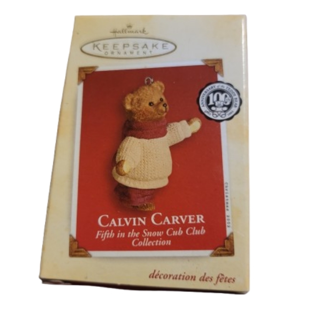 Hallmark Calvin Carver Ornament Keepsake Christmas Ornament 2002 Snow Club